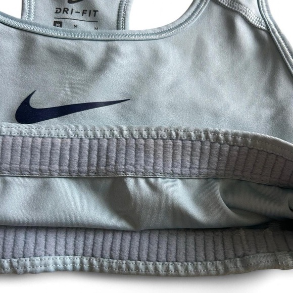 NWOT- Nike Sports Bra Size M Light Blue with Black Swoosh (never worn) - Picture 4 of 6